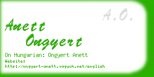 anett ongyert business card